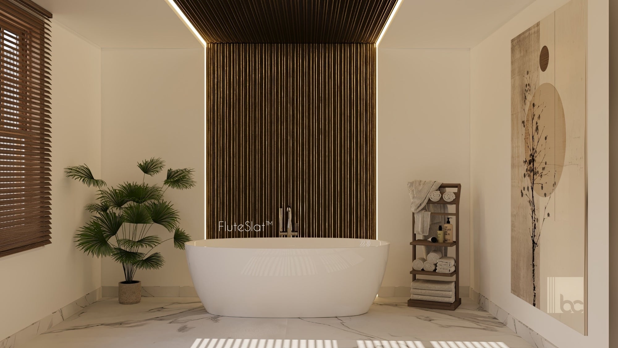 FluteSlat™ Milan Brushed Gold Wall Panel