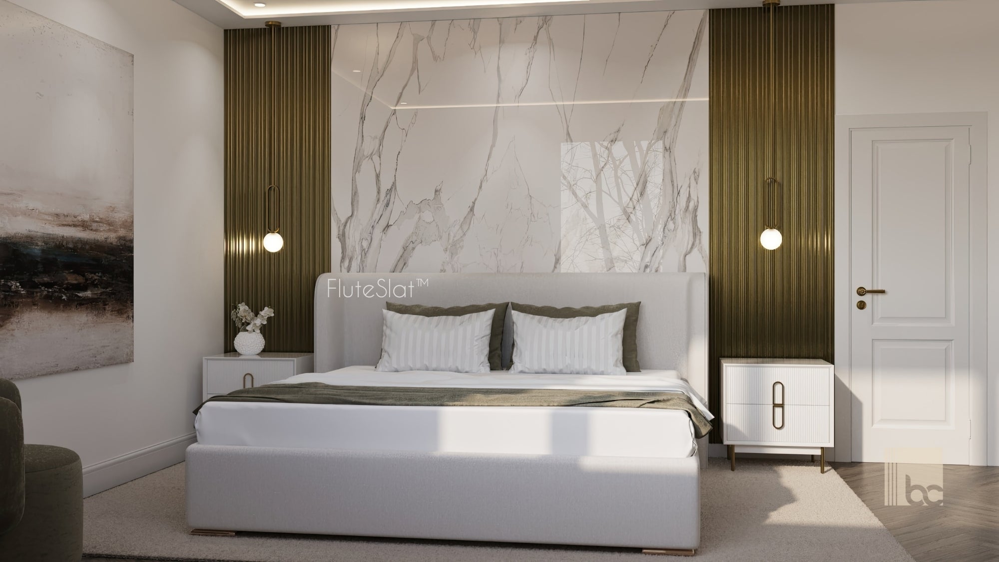 FluteSlat™ Milan Brushed Gold Wall Panel