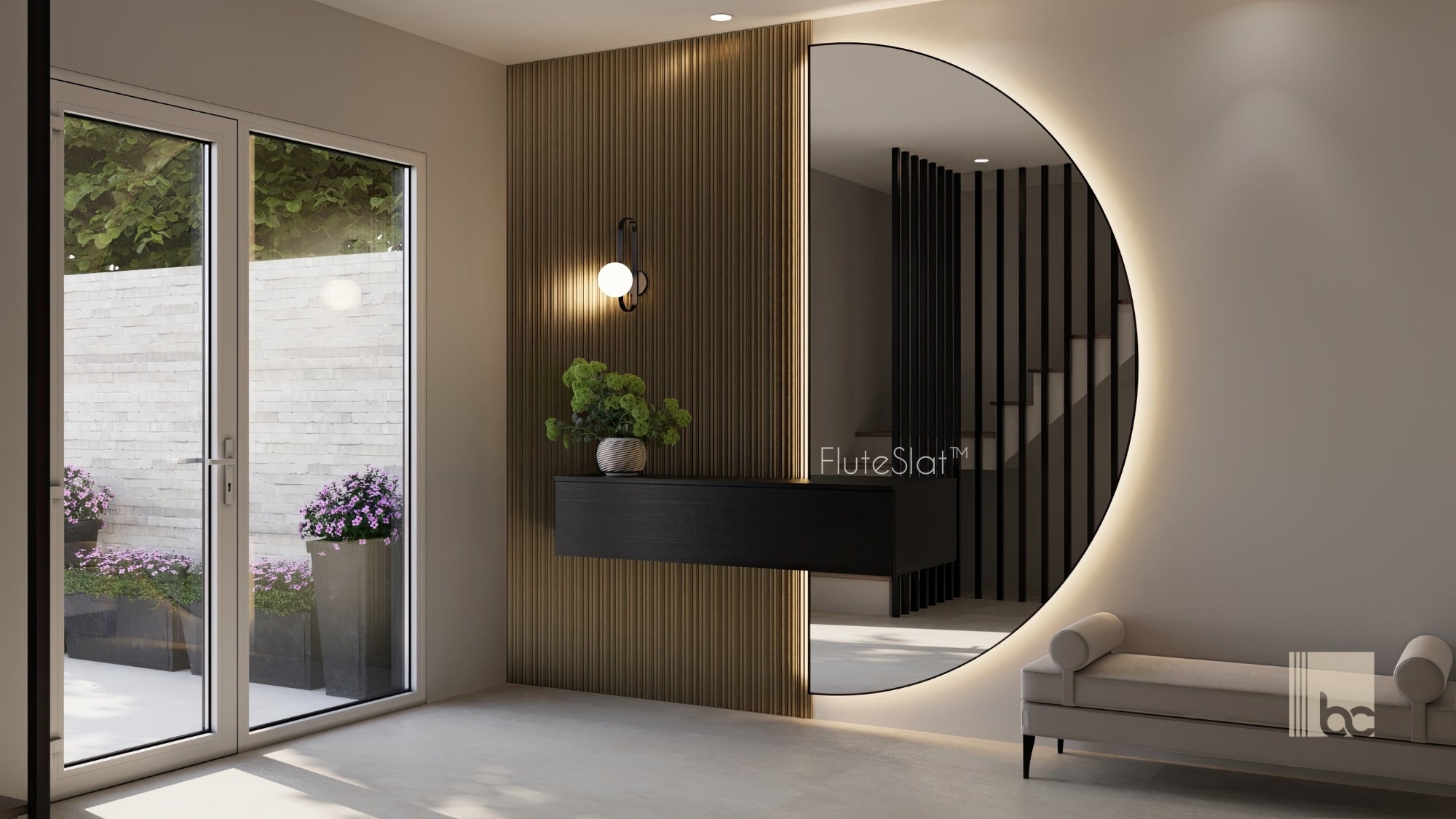 FluteSlat™ Milan Brushed Gold Wall Panel