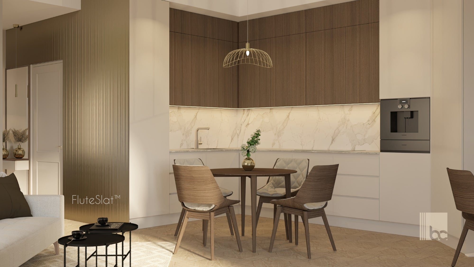 FluteSlat™ Milan Brushed Gold Wall Panel