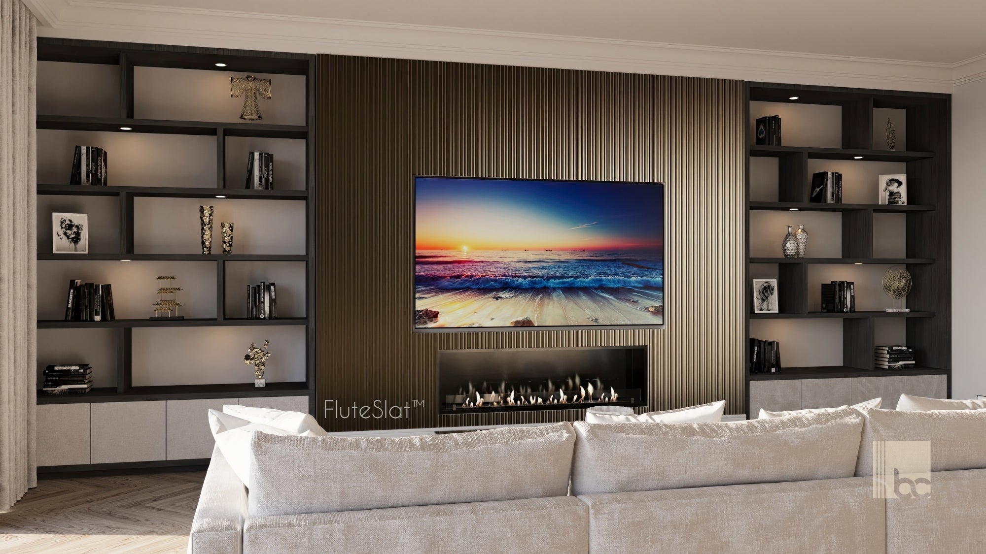 FluteSlat™ Milan Brushed Gold Wall Panel