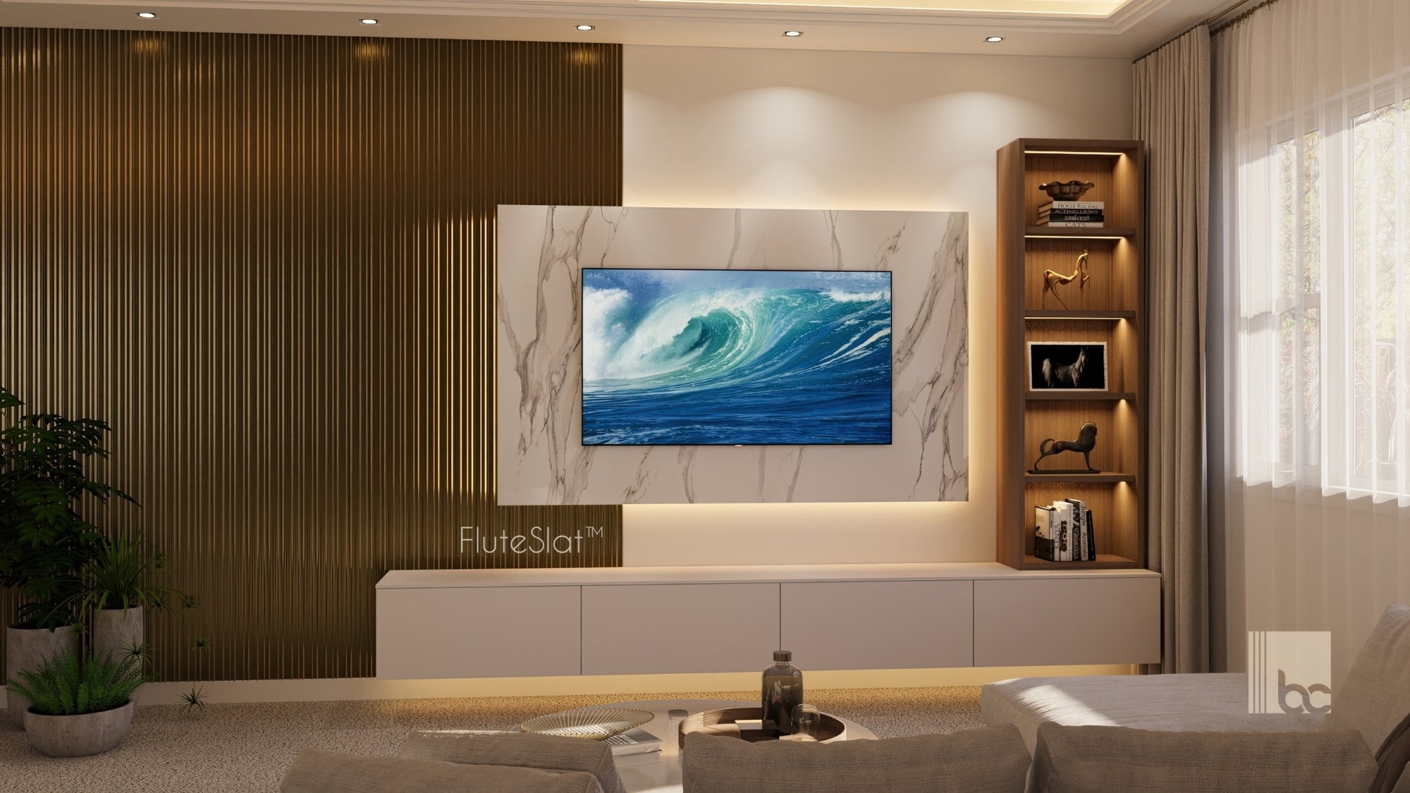 FluteSlat™ Milan Brushed Gold Wall Panel