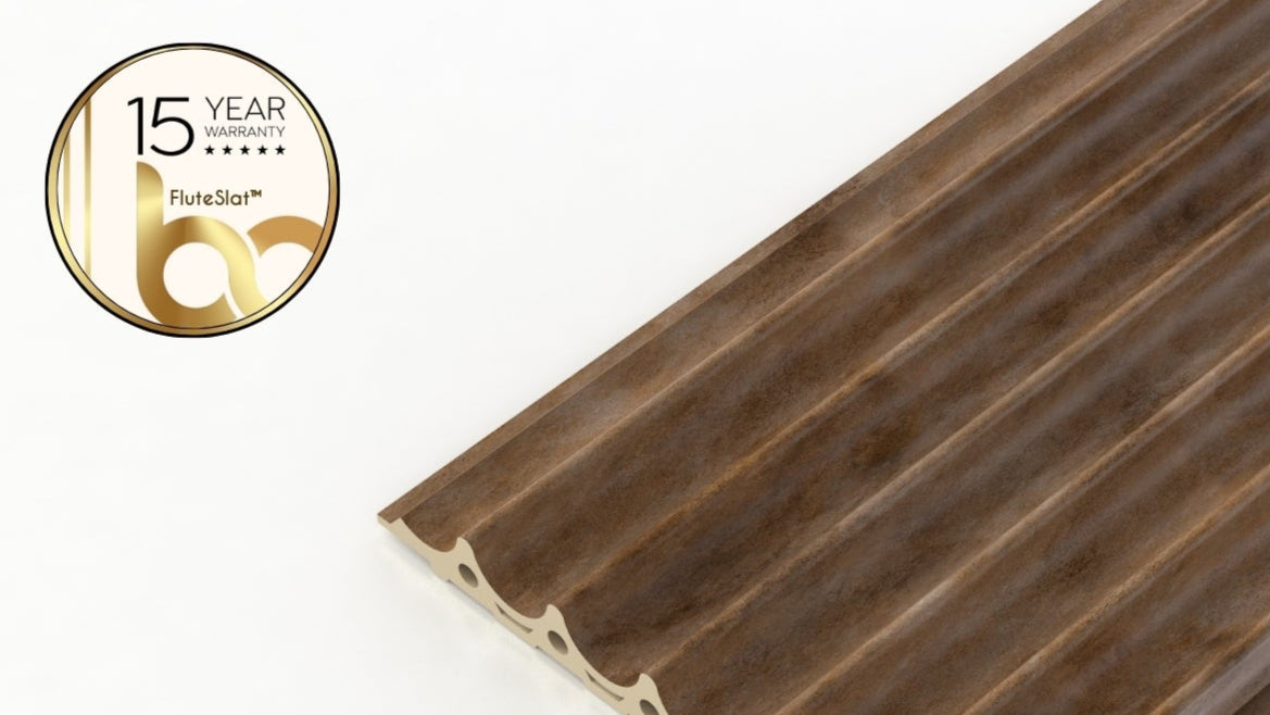 FluteSlat™ London Copper Stone Wall Panel