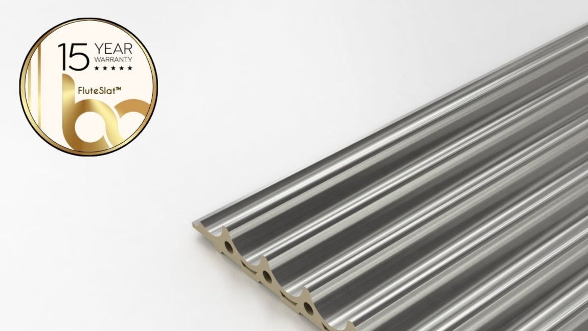FluteSlat™ London Grey Steel Wall Panel