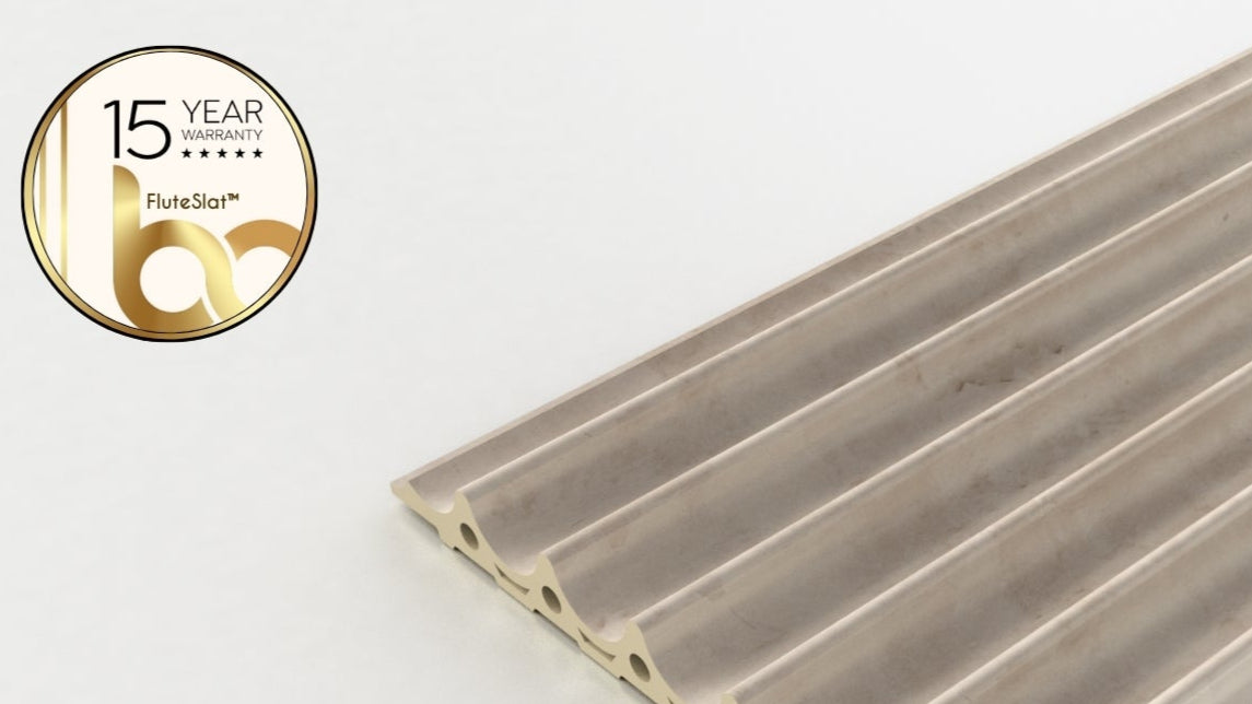 FluteSlat™ London Rose Stone Wall Panel