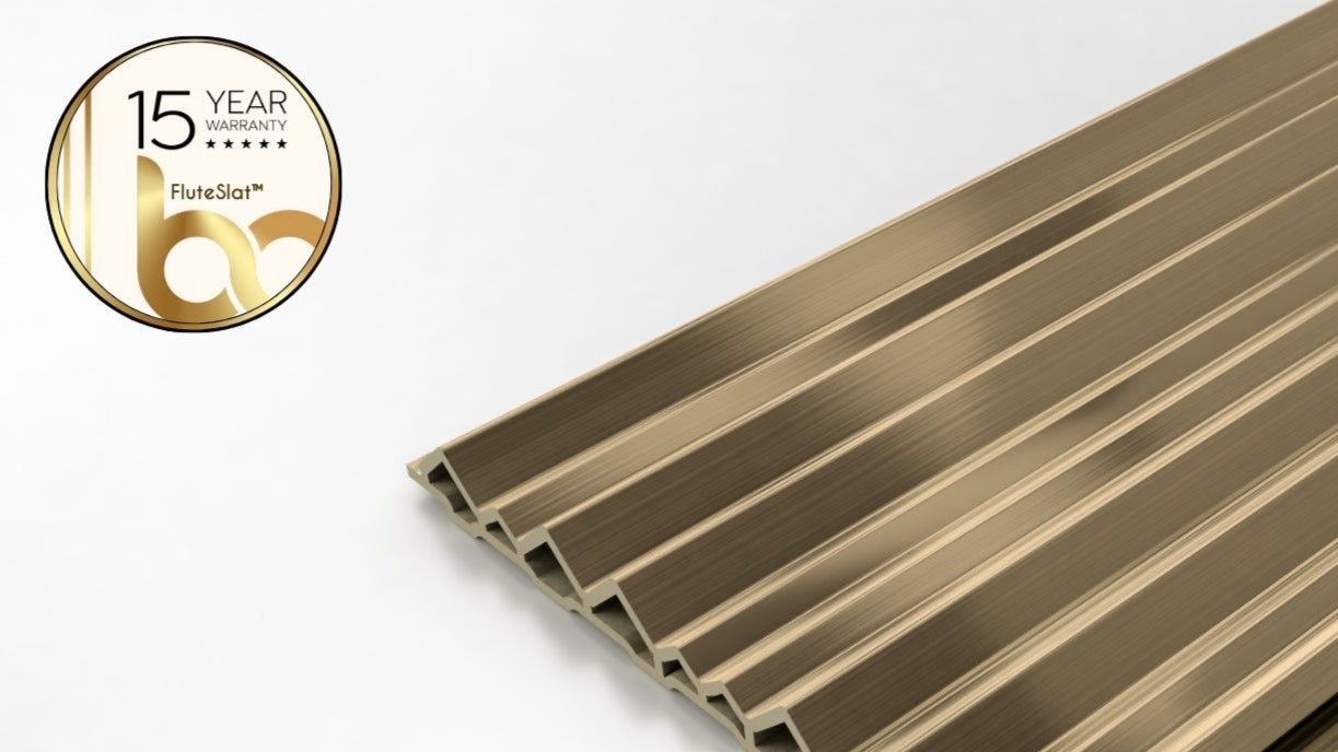 FluteSlat™ Milan Brushed Gold Wall Panel