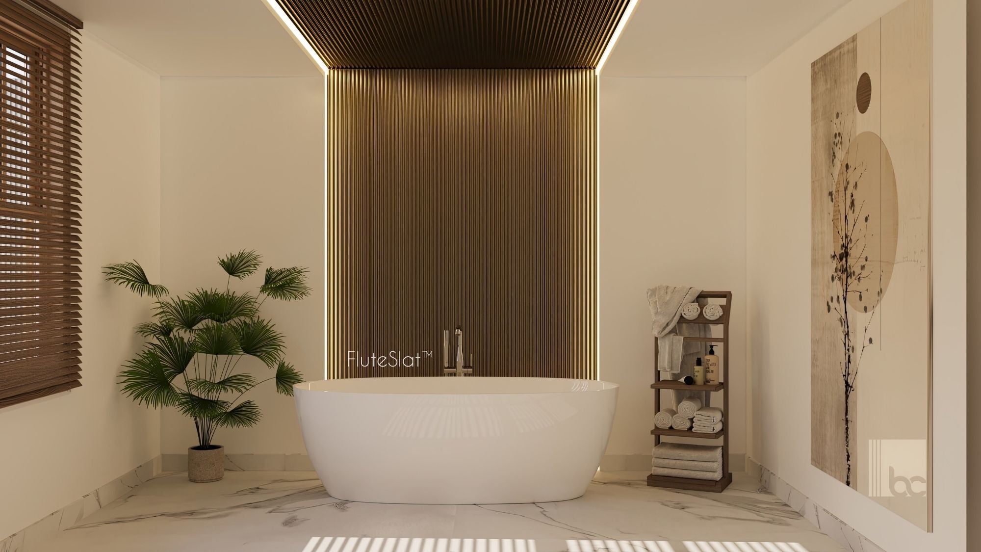 FluteSlat™ London Brushed Gold Wall Panel - 705