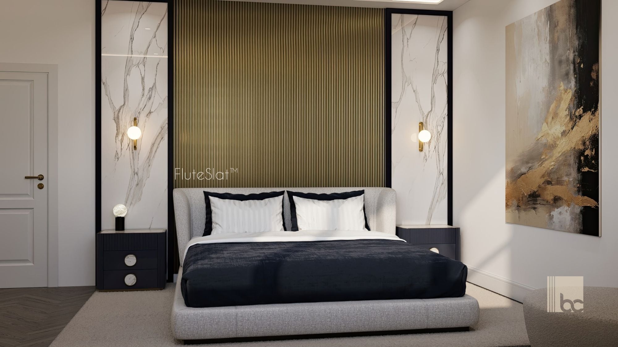 FluteSlat™ London Brushed Gold Wall Panel - 705