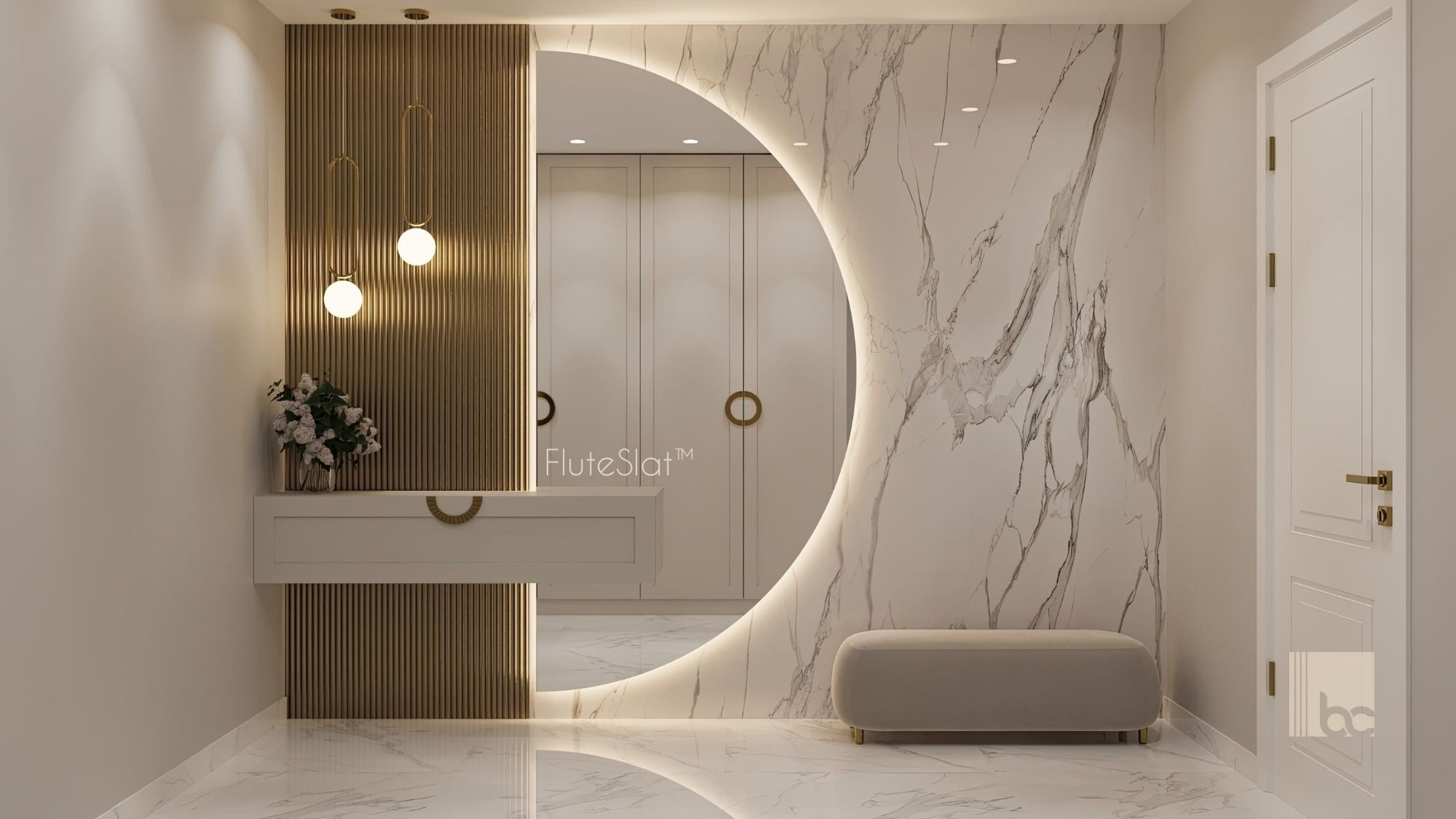 FluteSlat™ London Brushed Gold Wall Panel - 705