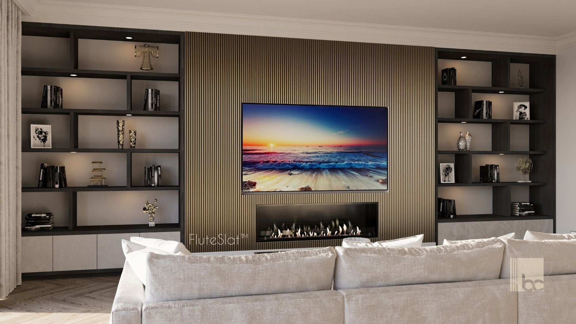 FluteSlat™ London Brushed Gold Wall Panel - 705