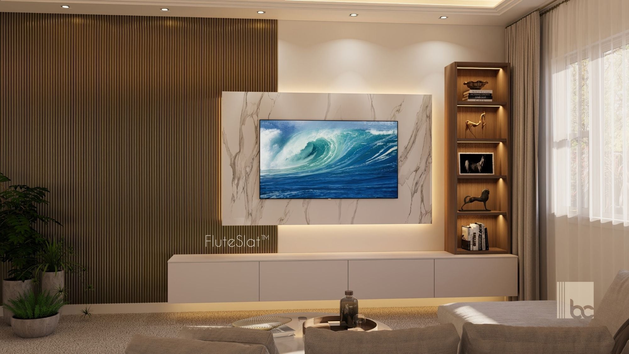 FluteSlat™ London Brushed Gold Wall Panel - 705