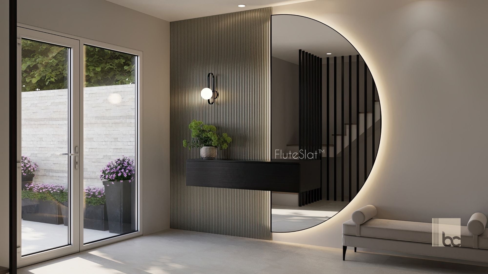 FluteSlat™ London Grey Steel Wall Panel - 704