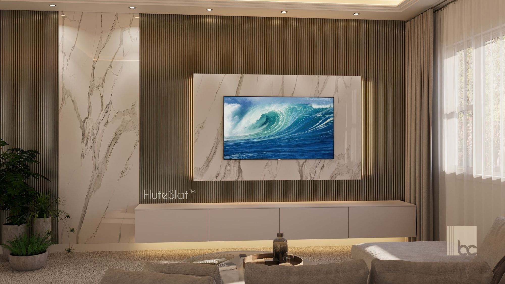 FluteSlat™ London Grey Steel Wall Panel - 704