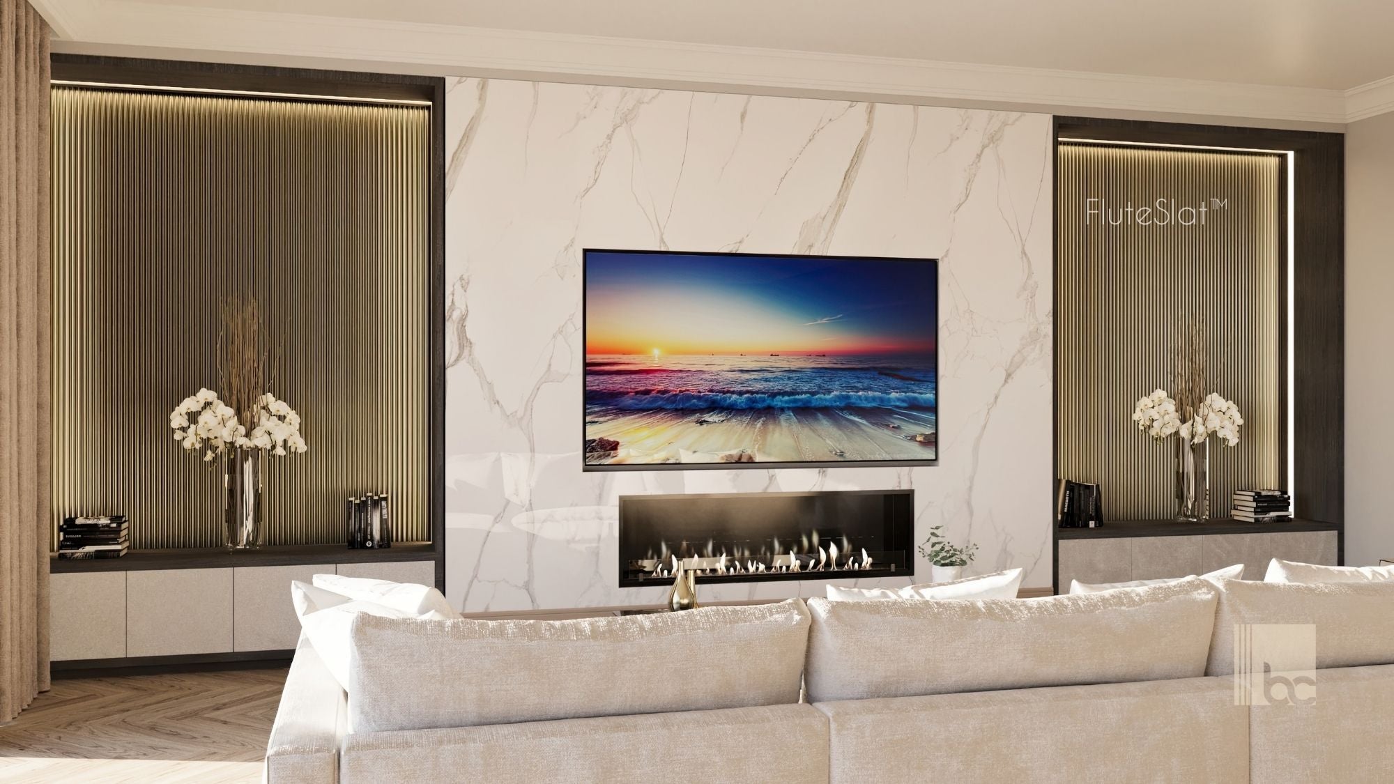 FluteSlat™ London Grey Steel Wall Panel - 704