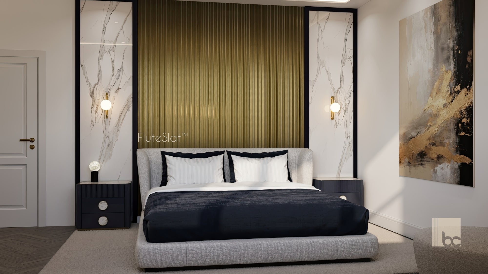 FluteSlat™ Milan Brushed Gold Wall Panel - 705