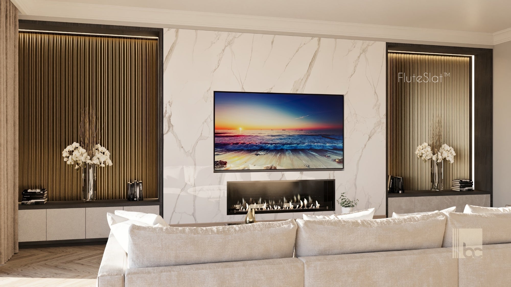 FluteSlat™ Milan Brushed Gold Wall Panel - 705