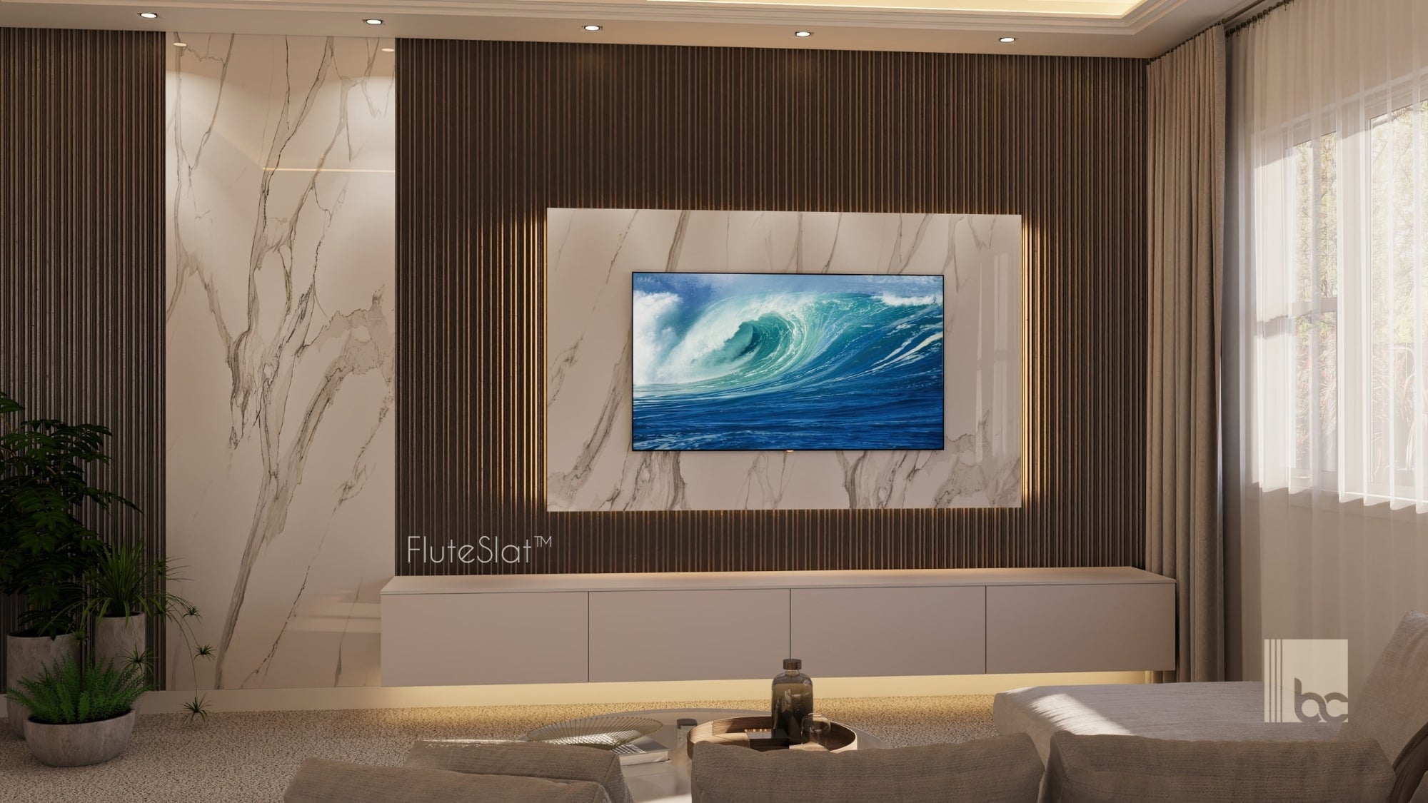 FluteSlat™ Milan Grigio Wall Panel - 51002