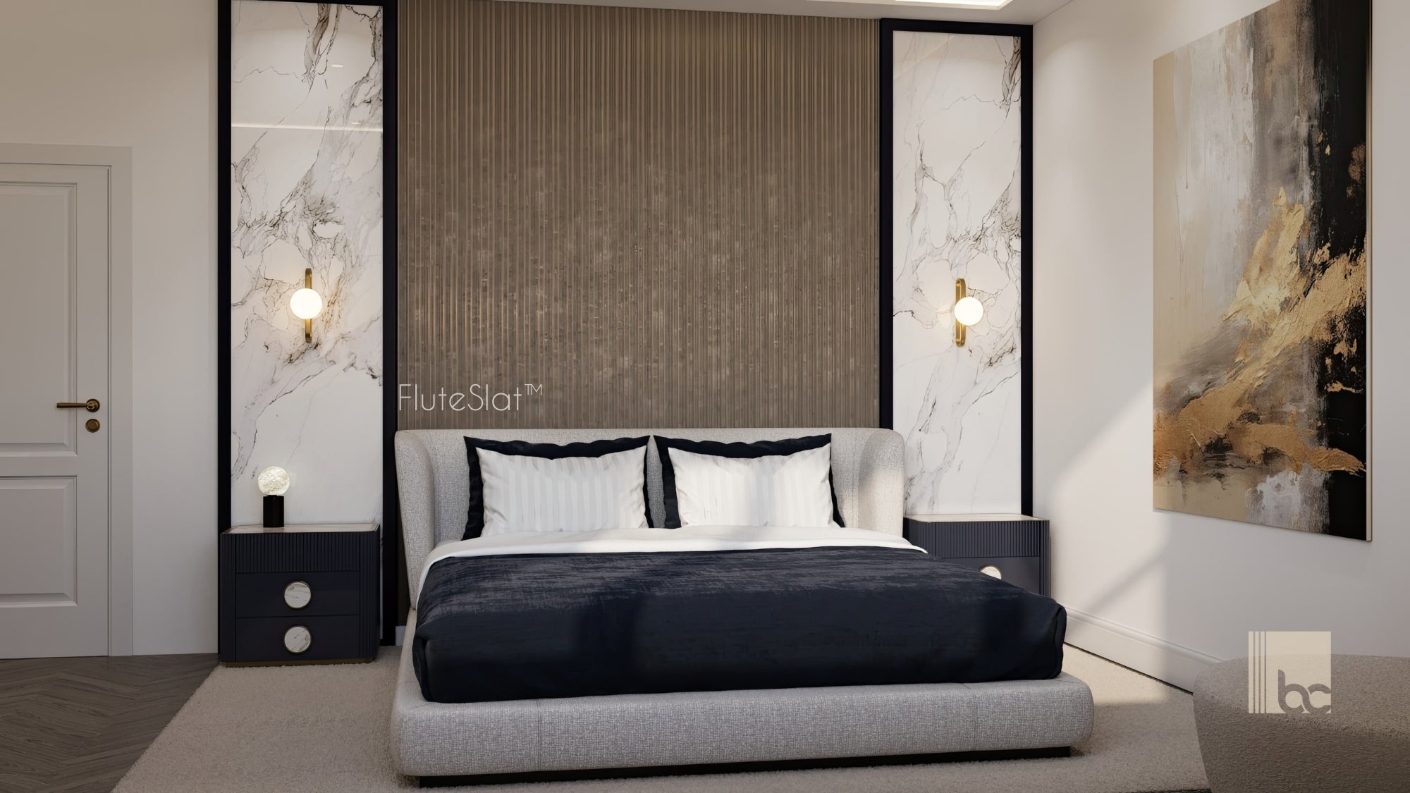 FluteSlat™ Milan Rose Stone Wall Panel - 51001