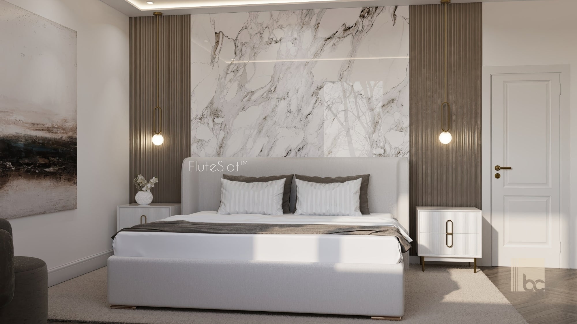 FluteSlat™ Milan Rose Stone Wall Panel - 51001