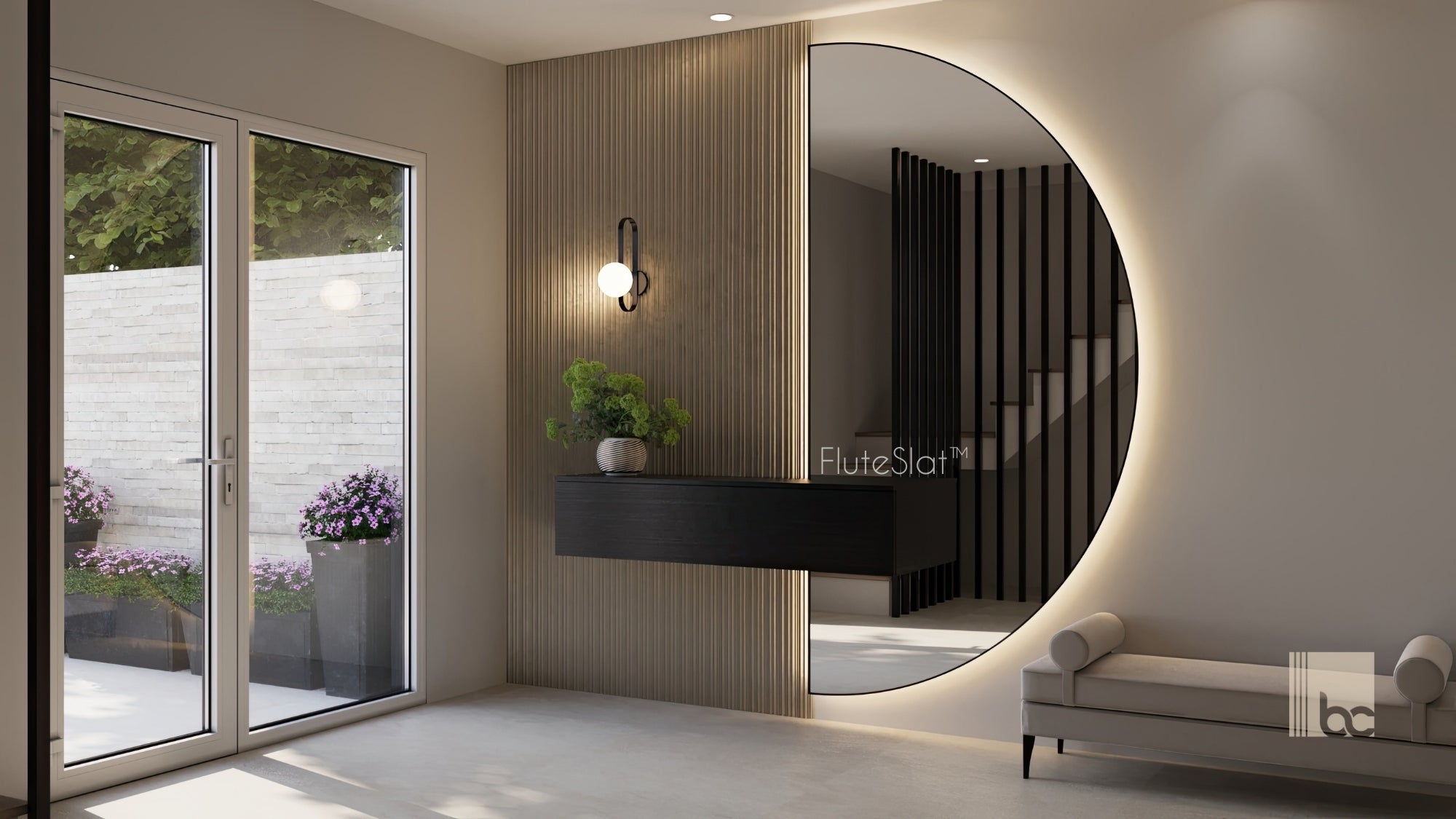 FluteSlat™ Milan Rose Stone Wall Panel - 51001