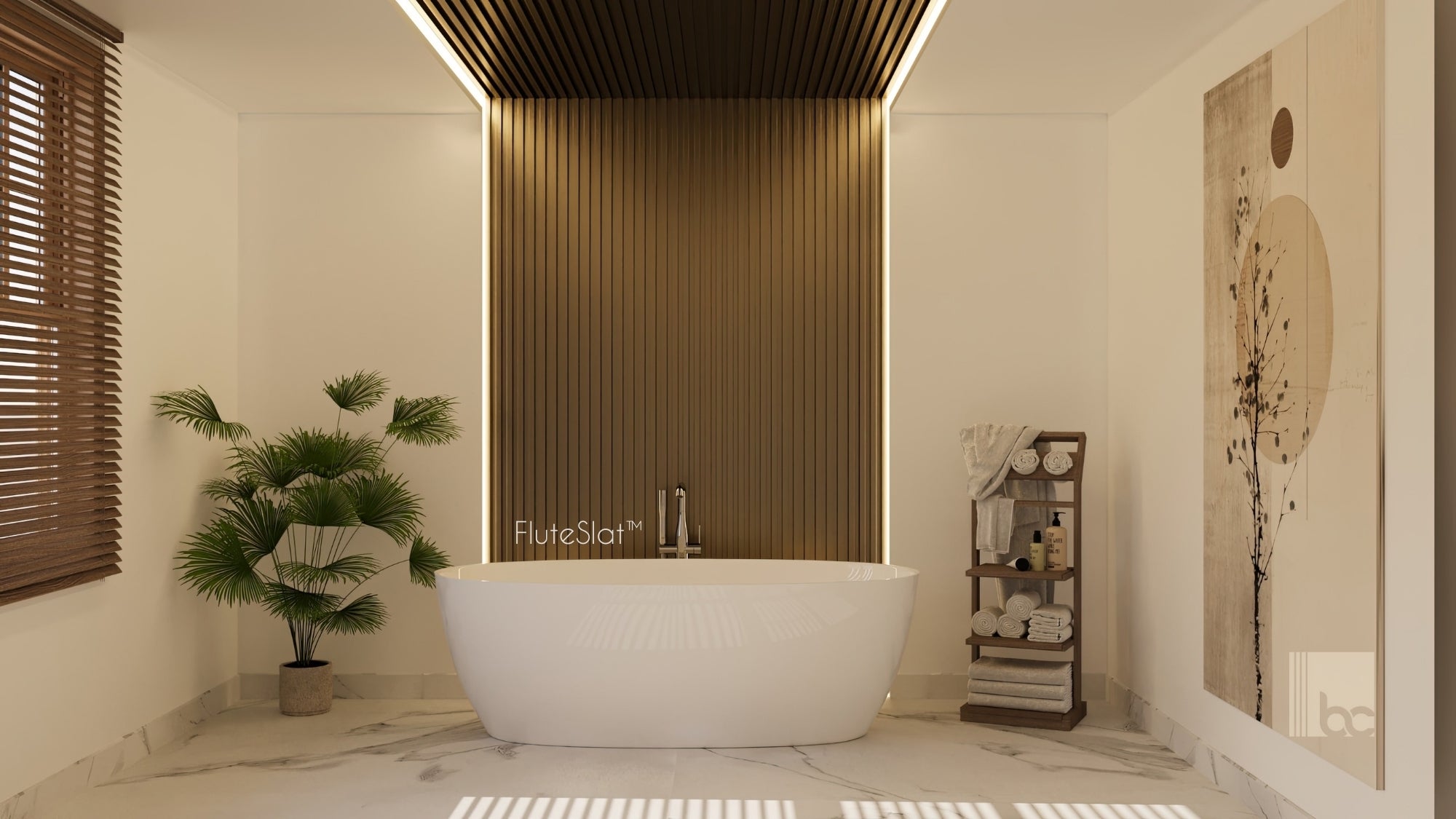 FluteSlat™ New York Brushed Gold Wall Panel - 705