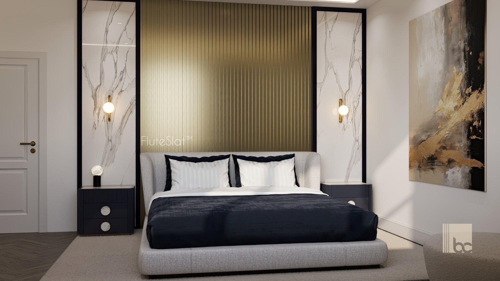 FluteSlat™ New York Brushed Gold Wall Panel - 705
