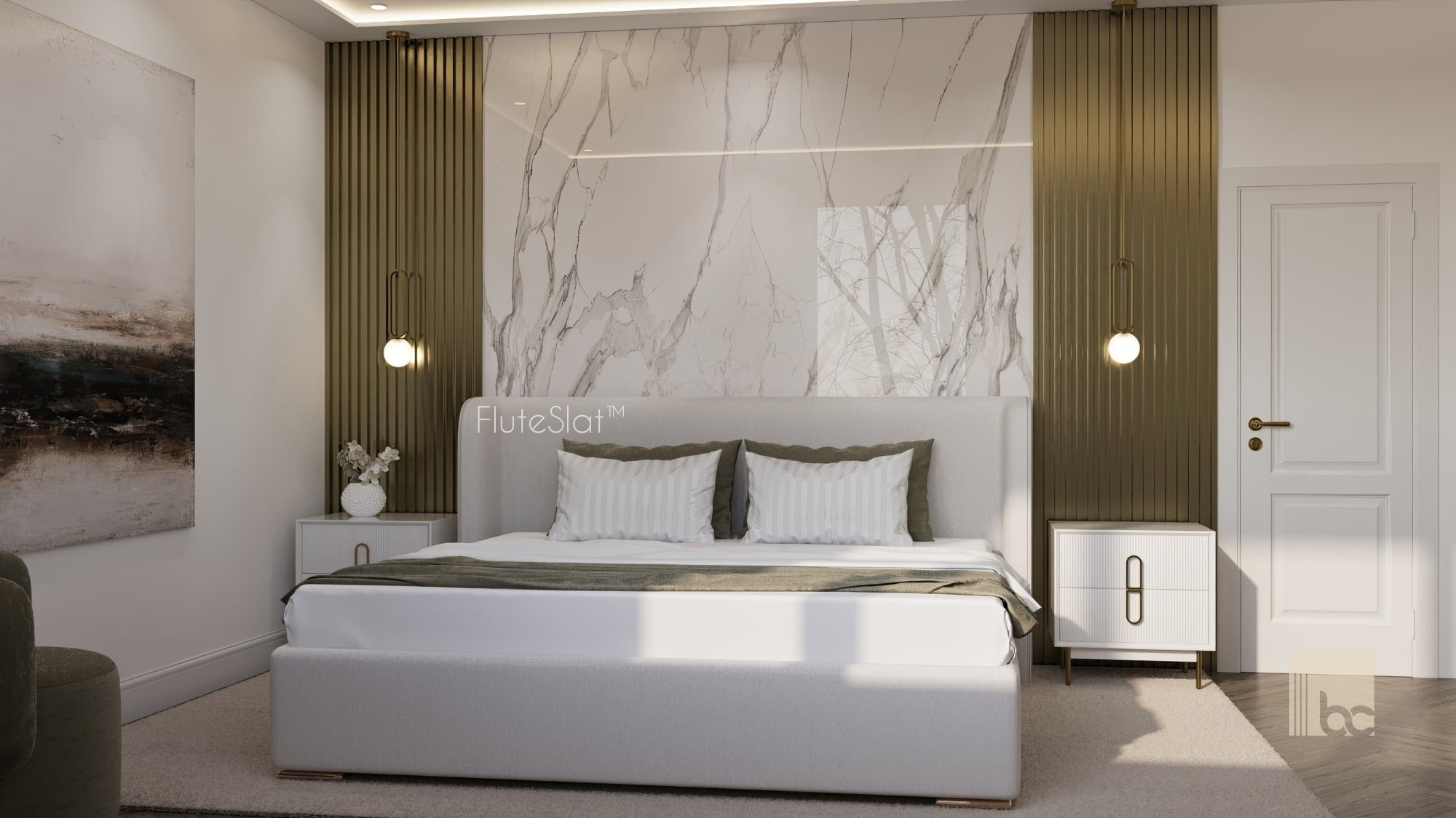 FluteSlat™ New York Brushed Gold Wall Panel - 705