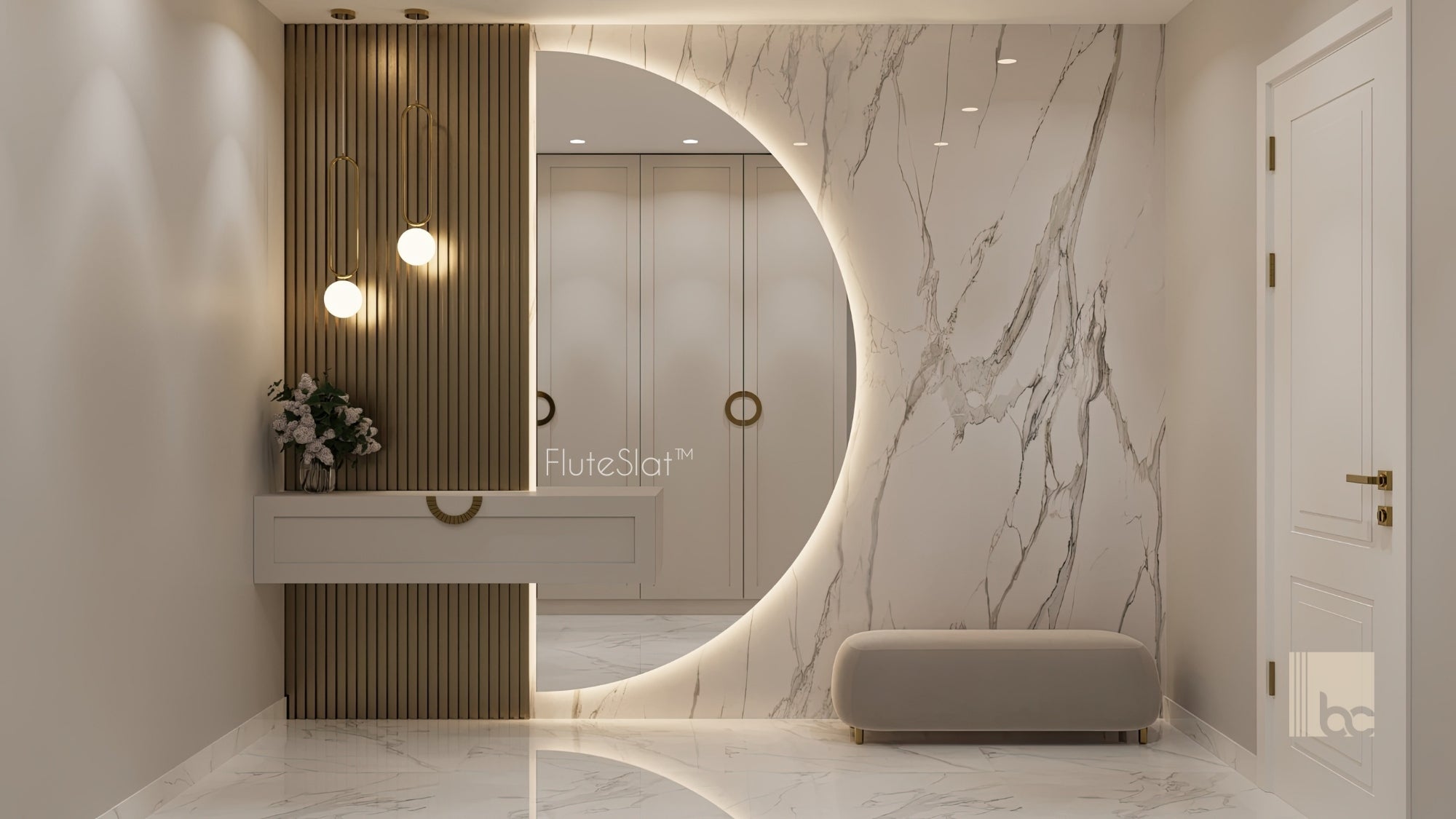 FluteSlat™ New York Brushed Gold Wall Panel - 705