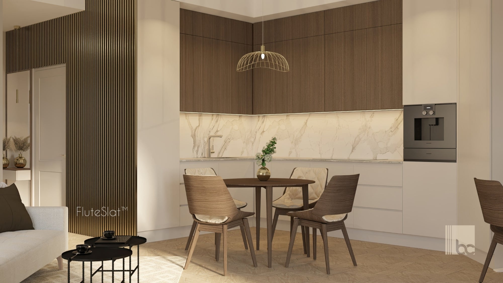 FluteSlat™ New York Brushed Gold Wall Panel - 705
