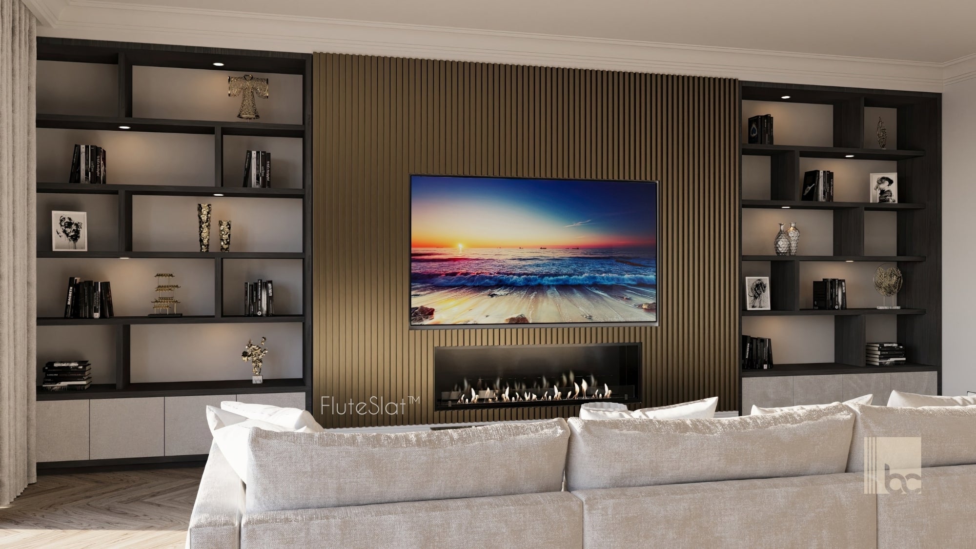 FluteSlat™ New York Brushed Gold Wall Panel - 705