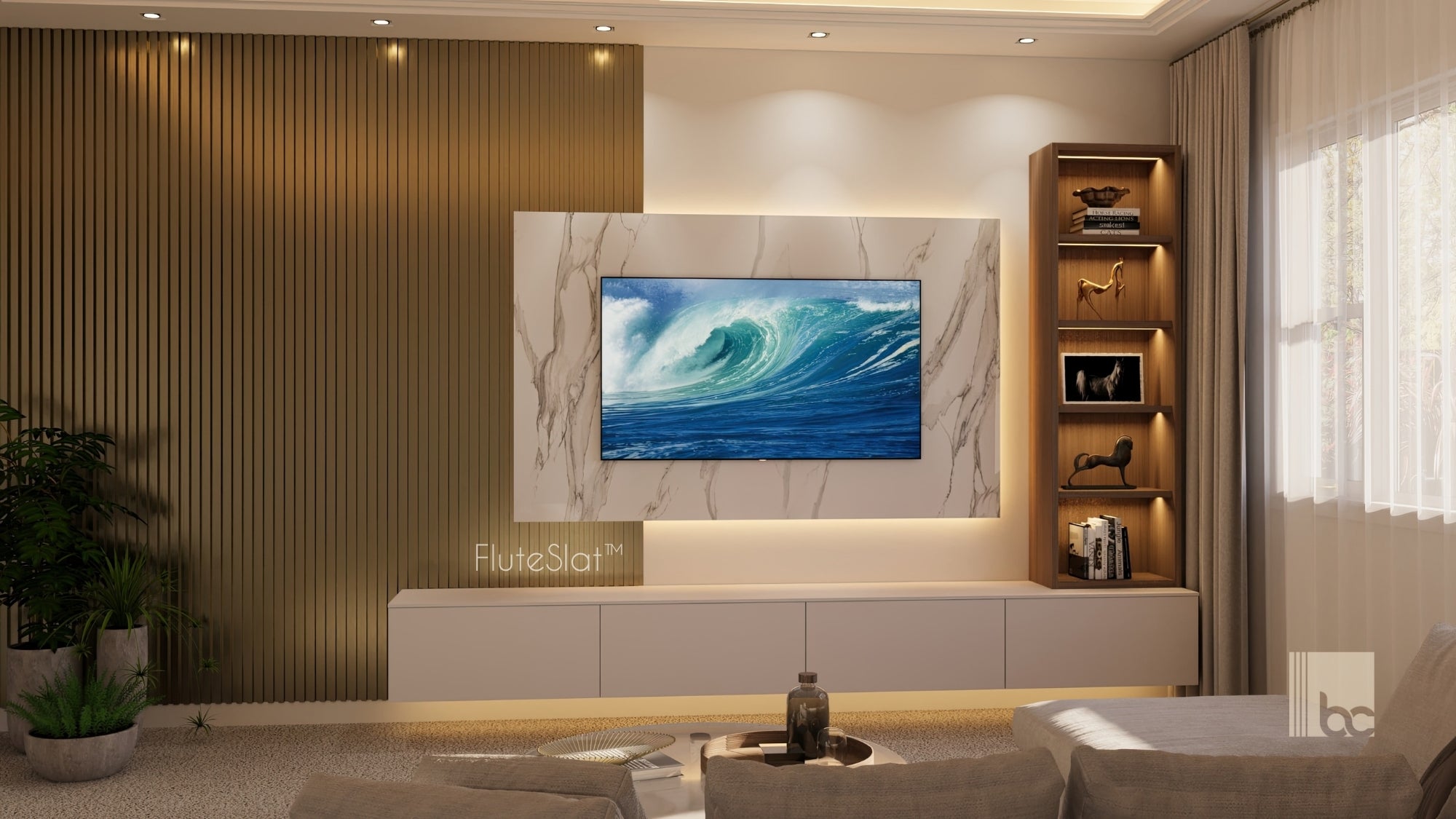 FluteSlat™ New York Brushed Gold Wall Panel - 705