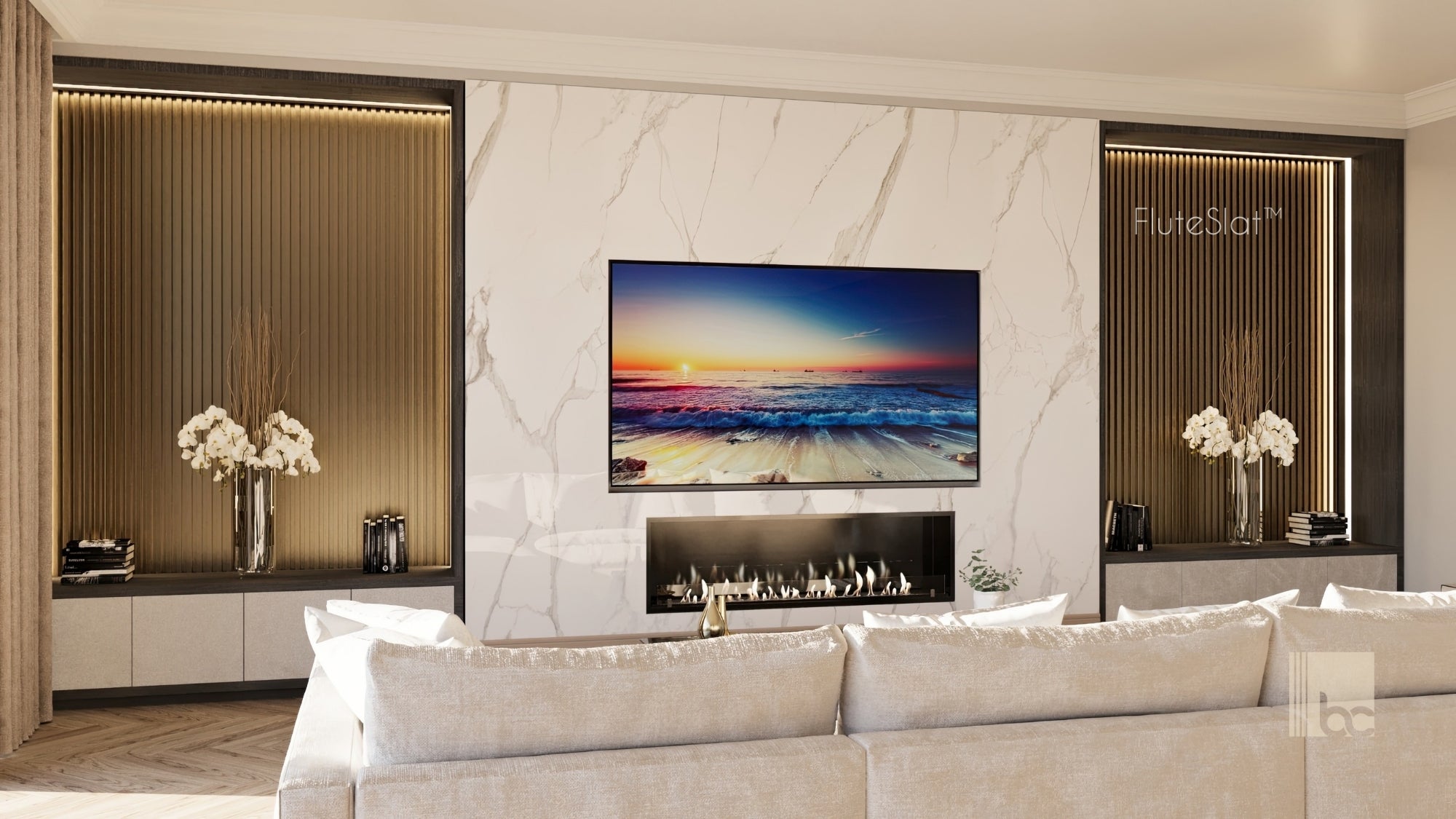 FluteSlat™ New York Brushed Gold Wall Panel - 705