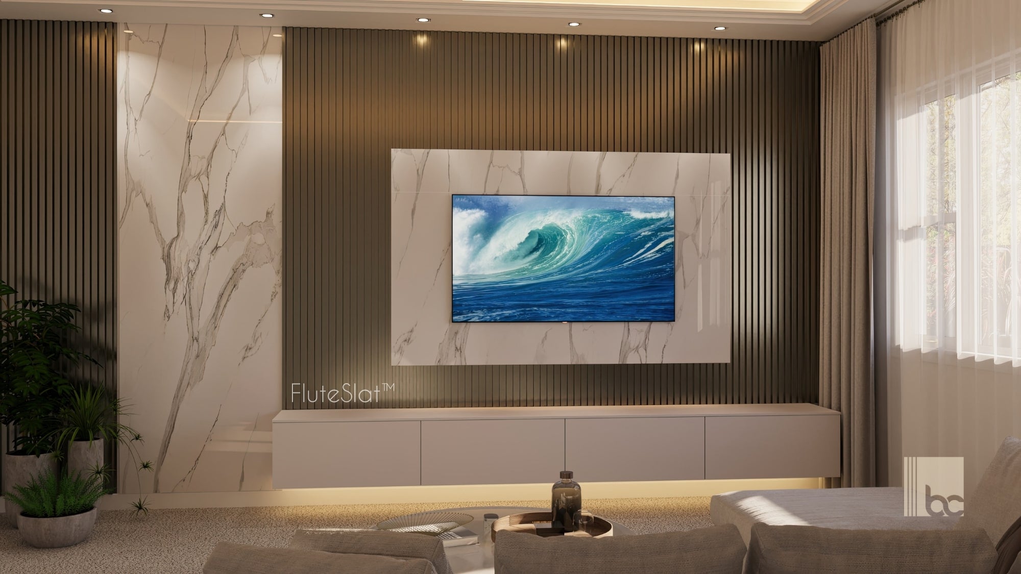 FluteSlat™ New York Grey Steel Wall Panel - 704
