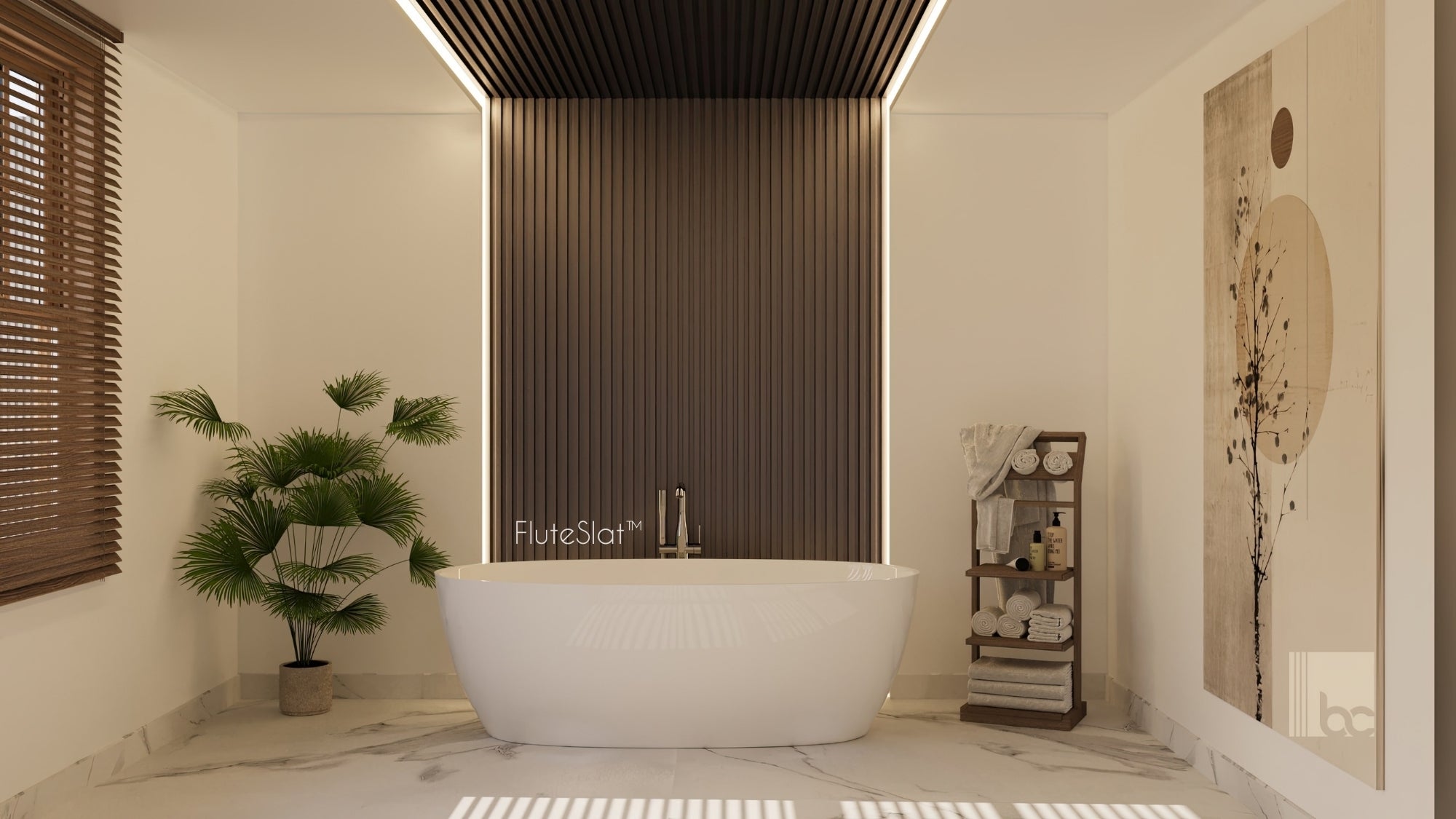 FluteSlat™ New York Grigio Wall Panel