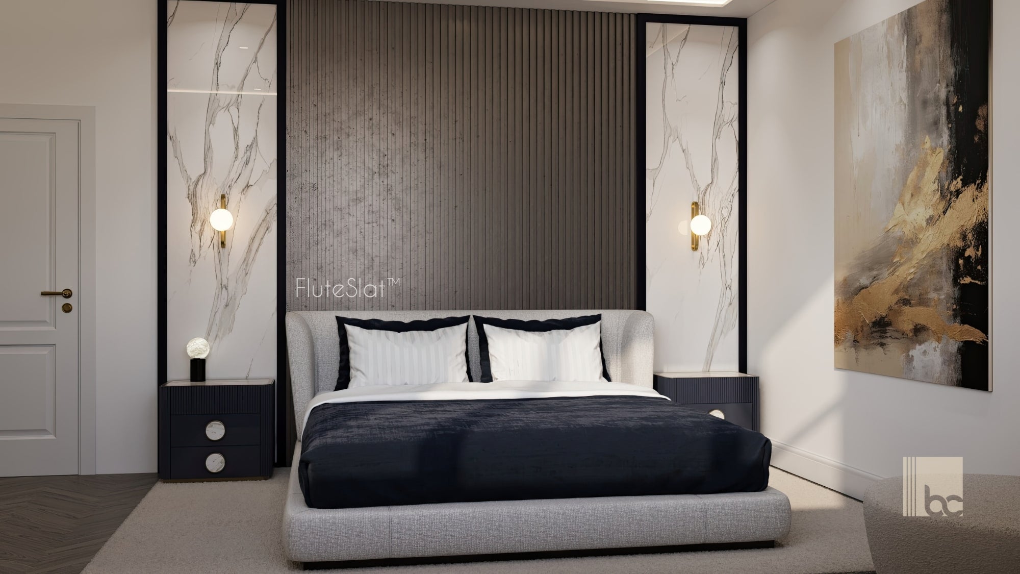 FluteSlat™ New York Grigio Wall Panel