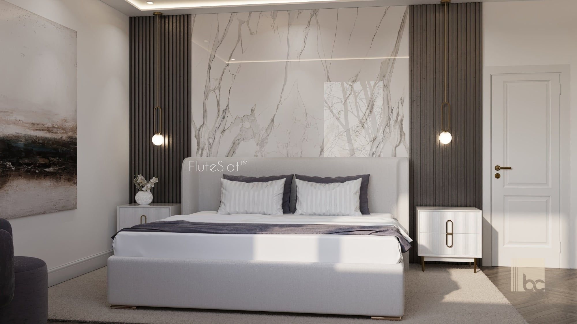 FluteSlat™ New York Grigio Wall Panel