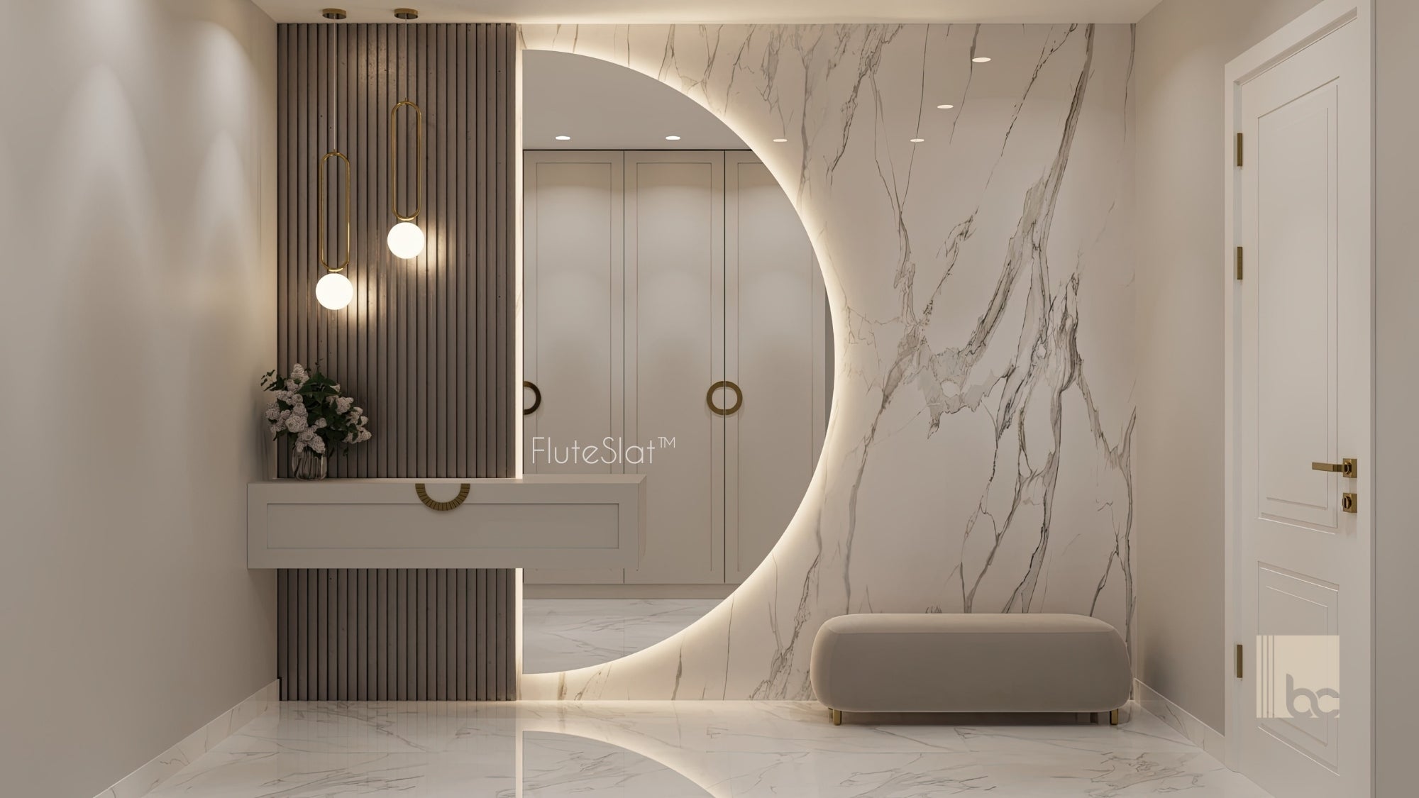 FluteSlat™ New York Grigio Wall Panel