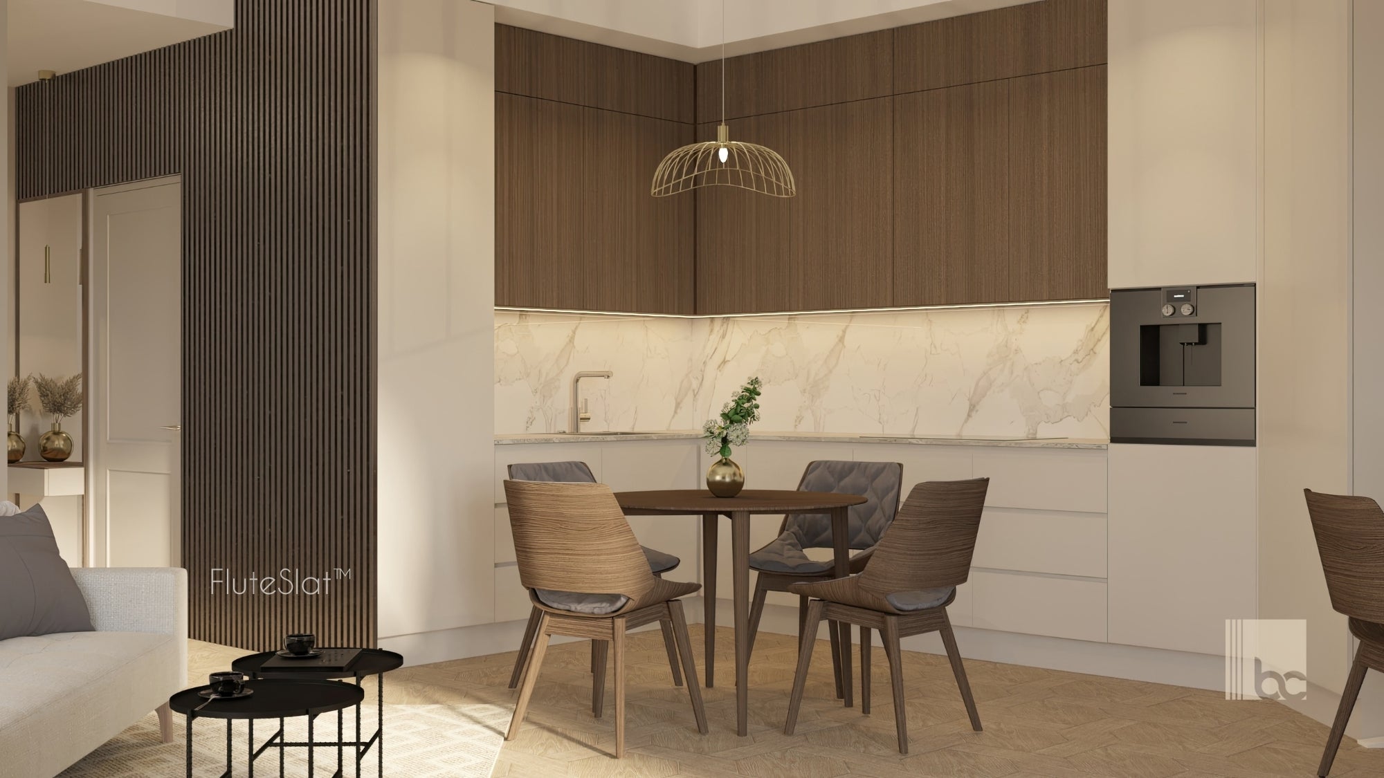 FluteSlat™ New York Grigio Wall Panel