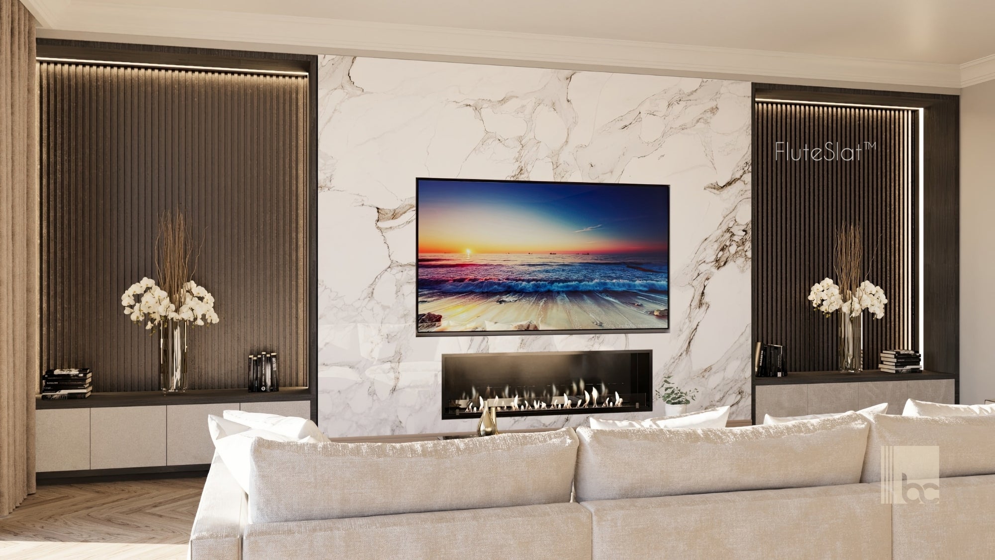 FluteSlat™ New York Grigio Wall Panel
