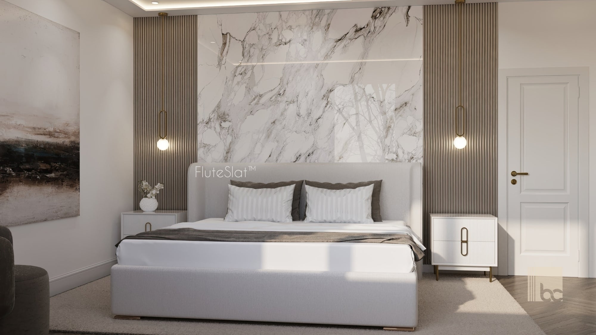 FluteSlat™ Paris Rose Stone Wall Panel - 51001
