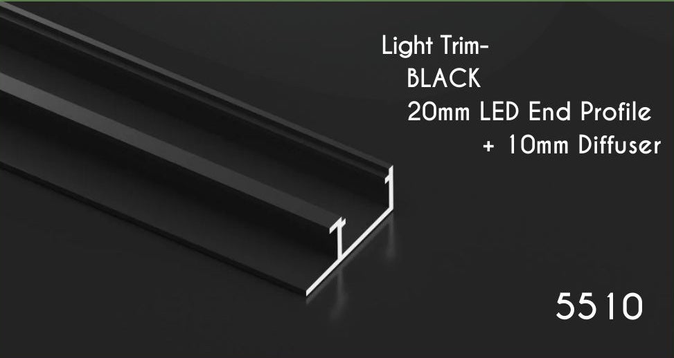 LED Light Trim -  20mm End Profile & 10mm Diffuser