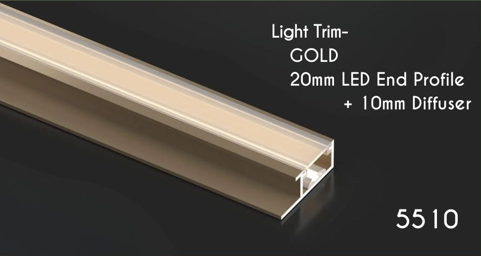 LED Light Trim -  20mm End Profile & 10mm Diffuser