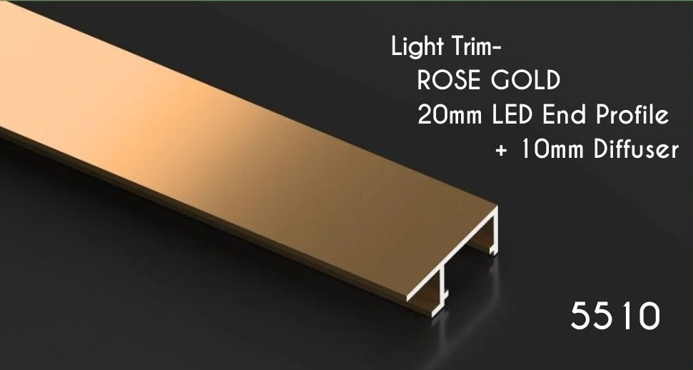 LED Light Trim -  20mm End Profile & 10mm Diffuser