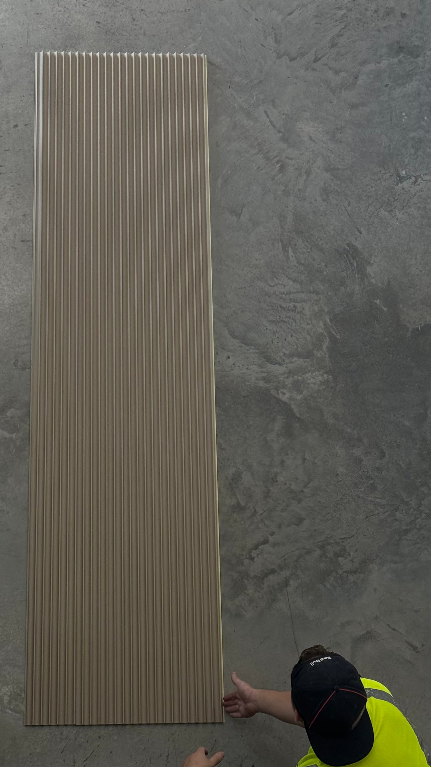 FluteSlat™ London Mocha Linen Wall Panel