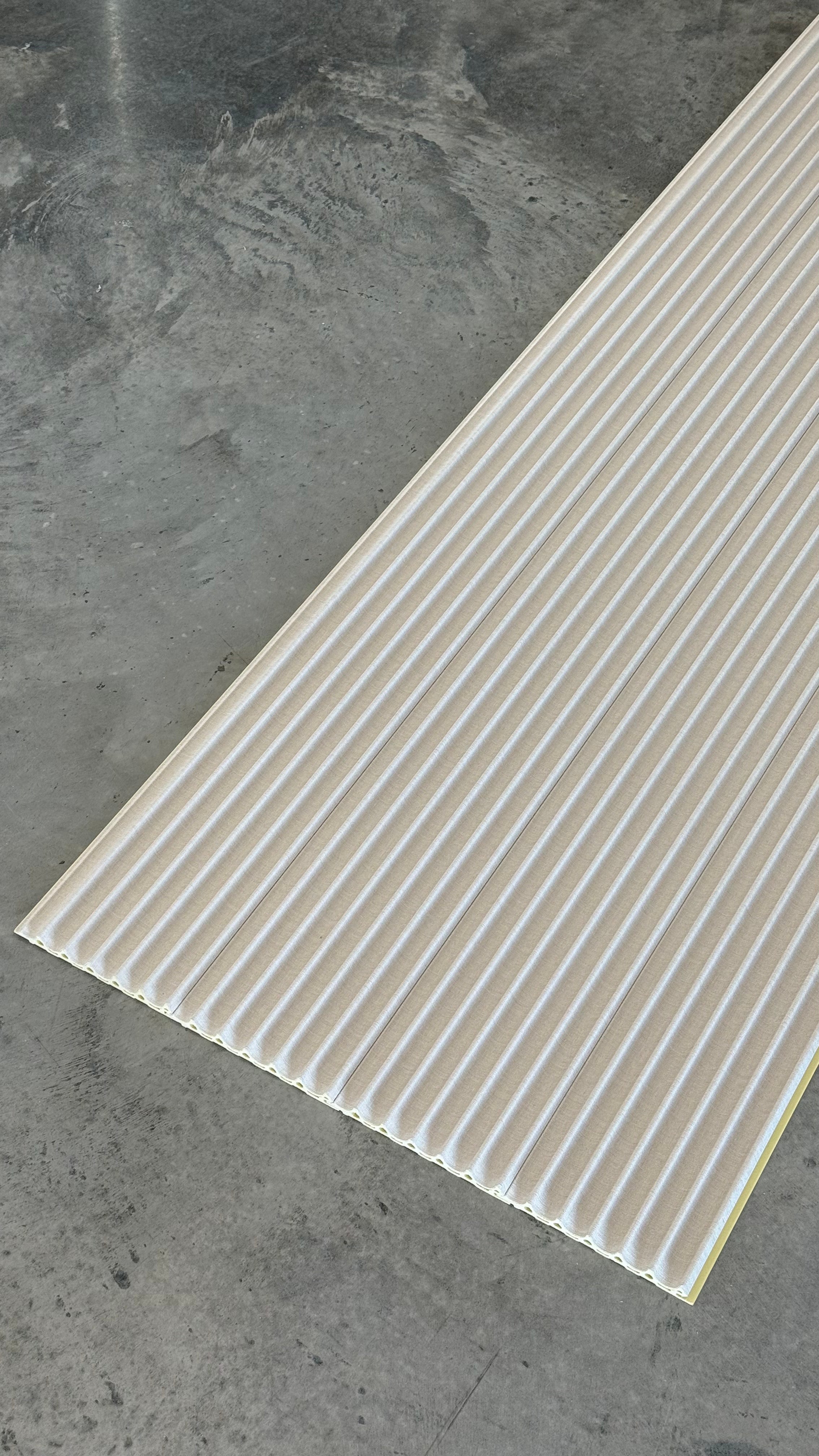 FluteSlat™ London Ivory Linen Wall Panel