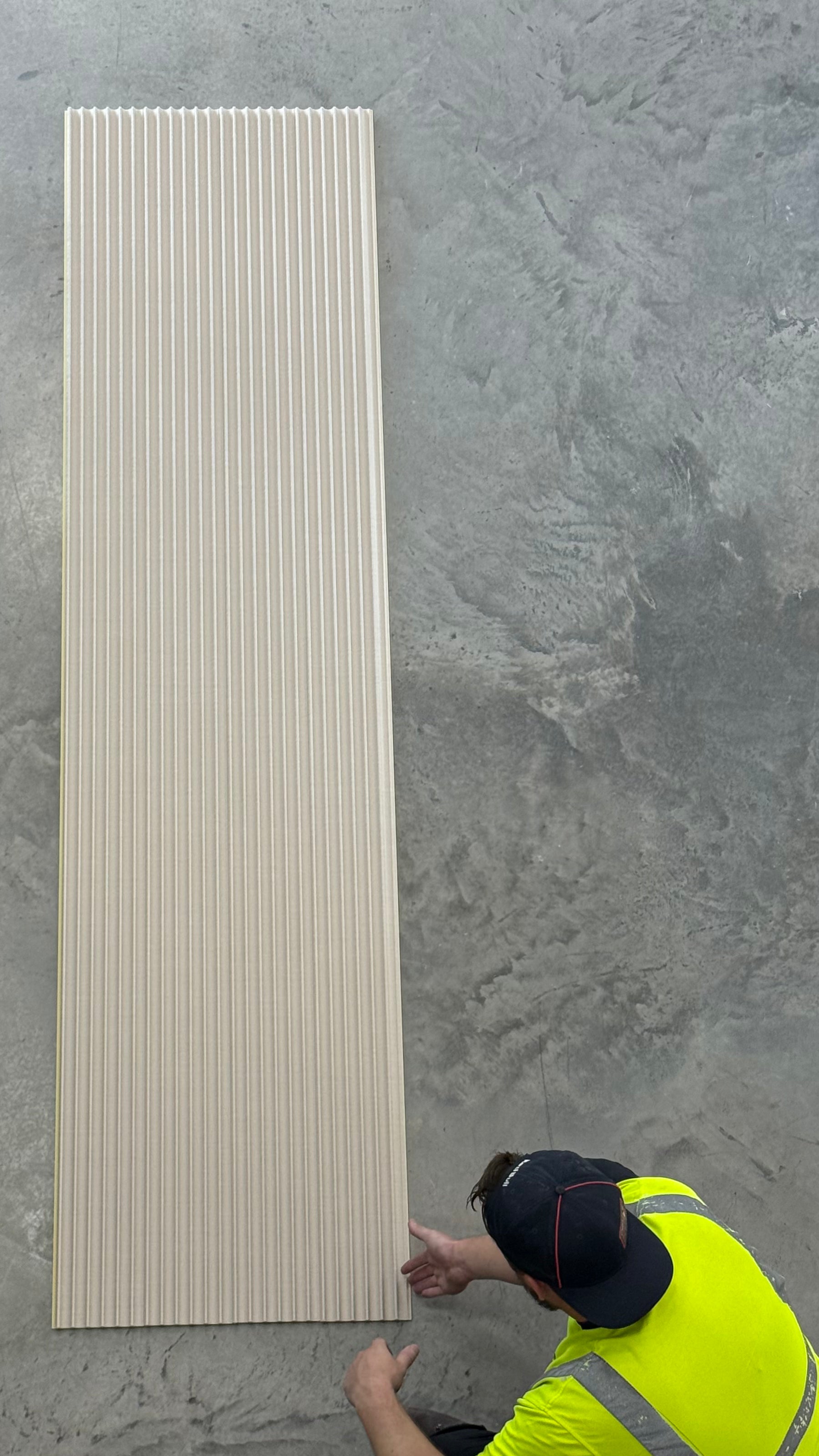 FluteSlat™ London Ivory Linen Wall Panel