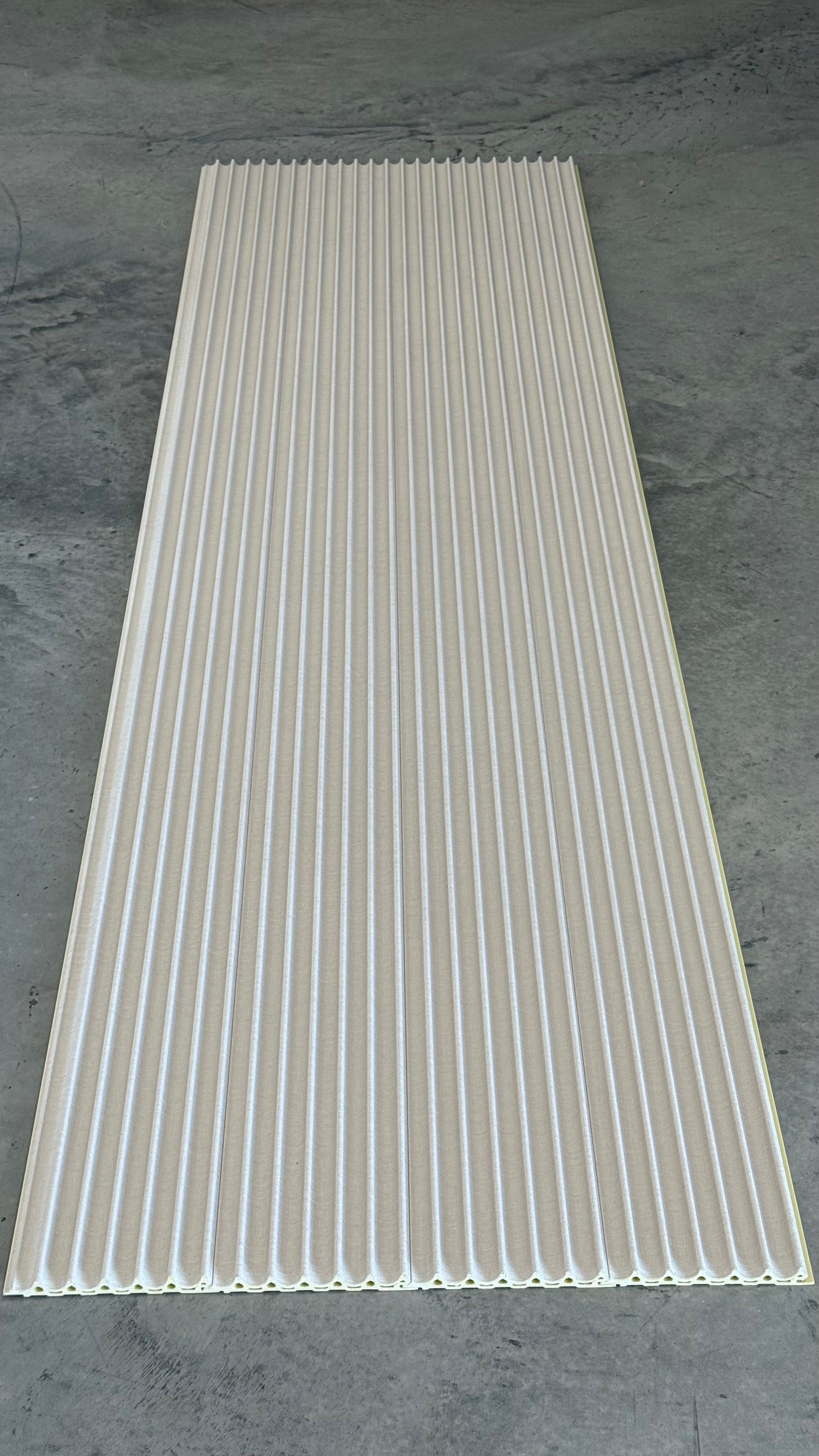 FluteSlat™ London Ivory Linen Wall Panel