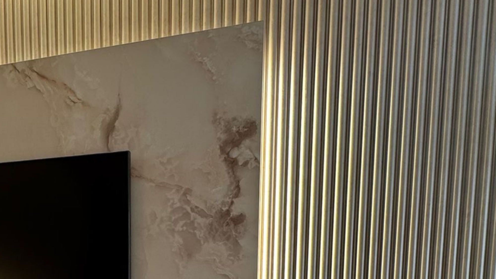 FluteSlat™ Paris Rose Stone Wall Panel