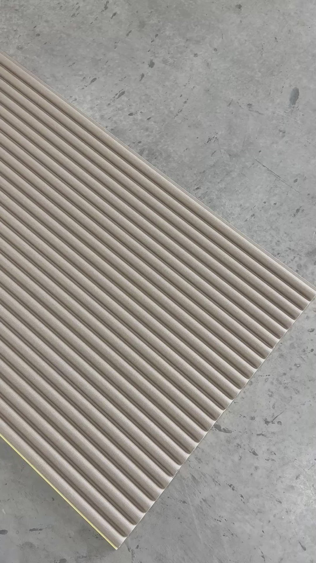 Load video: FluteSlat™ Paris Mocha Linen Wall Panel