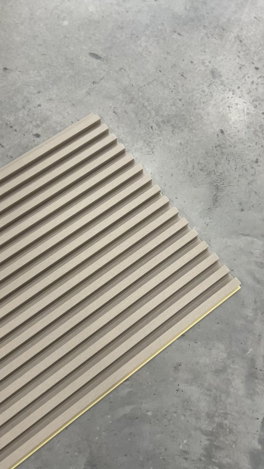 Load video: FluteSlat™ New York Mocha Linen Wall Panel